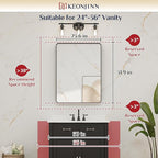 Keonjinn Gold Bathroom Mirrors for Vanity, 24 x 32 Inch Rounded Rectangle Gold Mirror for Wall, Brushed Brass Mirror with Metal Frame, HD Tempered Glass Modern Gold Framed Mirrors(Horizontal/Vertical)