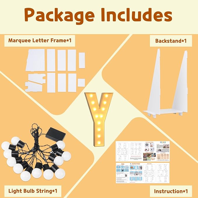 Imprsv Marquee Lights, 4FT Mosaic Letter Arch Kit for Birthday Wedding Decor - Includes Letter Y