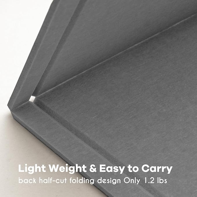 Bulletin Board, 35 x 17 1/2 inches Felt Board - Decorative Pin Board, Cork Board Alternative for Wall, Foldable Self-Adhesive Vision Board Prayer Board with 20 Pushpins - Gray