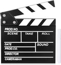 Movie Film Clapboard Hollywood Wooden-Clapper Board Directors Photography Studio Video TV Clapper Board with Erasable Pen Movie Theater Props Decor，Black Clap Board 7.8 X 7.5 inches