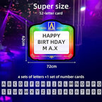 LED Handheld Bottle Service Display Sign,LED Letter Bottle Presenter,Bottle Service Lights Sign with 4 Set Letters & 1 Set Number,Nightclub LED Bottle Presenter for Home Decor, Birthday Parties,(A)