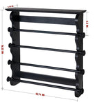 4-Tier Wall-Mounted Wooden Bracelet Holder – Black Jewelry Display with Storage Shelf, Hanging Organizer for Bracelets, Bangles, Watches, Necklaces & Accessories – Space-Saving Jewelry Rack for Home