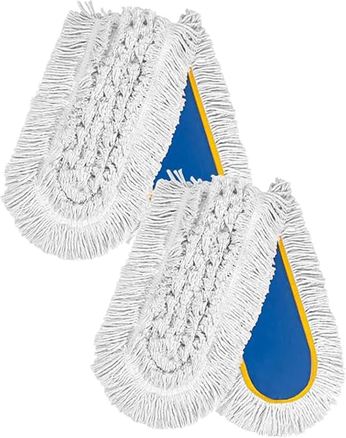 LDREAM 24" Commercial Dust Mop Replacement Pads, Industrial Cotton Mop Head Cotton, 2 Pack,Blue