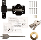 GATEMATE 2”(50mm) Single Locking Premium Long Throw Lock, High Security with Slide Bolt, Stainless Steel & Powder Coated, Corrosion Resistant, Elongated Keep for Gate Drop.