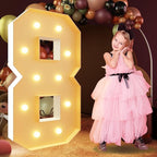 imprsv 4FT Marquee Numbers, Light Up Numbers 8 for 18th 80th Birthday Decorations, Large Light Up 8 Anniversary Party Deco, Pre-Cut Foam Board Kit