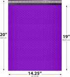 Purple Extra Large Poly Bubble Mailers 14.25x20 inch #7 | Self Seal Large Padded Envelopes | Air Cushioned Bubble Mailer | Usable Size 14.25x19 Lightweight Mailing Shipping Bags| 50 Pack Bulk