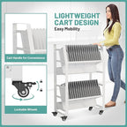 32-Device Mobile Charging Storage Cart with Lockable Wheels, 2 Power Strips, Charging Station with Removable Dividers & Cable Management for Laptops, Tablets, iPads, Chromebook for Classroom