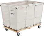Global Industrial 20 Bushel, Canvas Basket Bulk Truck, 48" L x 32" W x 36" H, Unassembled, Rolling Laundry Cart, Commercial Material Handling Cart with Swivel Rubber Casters