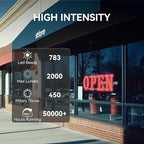 40" x 14" Large LED Open Signs with Remote Control 14 Modes Dimmable Open Sign for Business Window Stores Retail and Restaurant Red