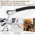 Cord Protector from Pets no Chew, 20FT-1/2inch Cord Managment Cable and Wire Protector from Rabbits, Cats and Other Pets Black
