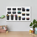 Sieral 64 Pieces Pegboard Bins Pegboard Cups with Hooks and Loops Peg Hooks Assortment Organizer Accessory for Organizing Accessories Tools Storage Office Workshop Garage Workbench (Black)