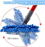 Microfiber Mops for Floor Cleaning, Flat Mop with 3 Reusable Pads and Extendable 58" Long Handle for O Cedar Dual-Action Microfiber Flip Mop , Dust Mop for Hardwood Floors, Wet & Dry Use