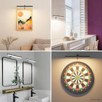 4W Plug in Picture Light for Paintings with Remote Control, 12" LED Art Display Lighting for Gallery, Dartboard, Artwork, Black Wall Mounted Picture Frame Light