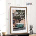 VCK 20x30 Poster Frame 5 Pack - Walnut, High-End Wood Picture Frames with Polished Plexiglass, Display 16x24 Photo with Mat or 20x30 without Mat, Art Gallery-Quality, Wall Hanging, Walnut