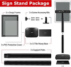 3 Pack Heavy Duty Sign Holder Stand 11x17 Inch - Pedestal Floor Standing Sign Holder with Weighted Base - Vertical & Horizontal Poster/Menu Display Stands for Indoor/Outdoor Advertising, Black