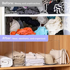 OKPOW Acrylic Shelf Dividers for Closet Organization: 10" Tall X 8.46" Deep Durable 8 Pack Clear Shelves Separators for Clothing Adjustable Purse Organizer