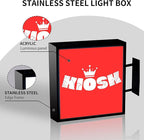 Custom Advertising Logo Lightbox Sign - Double Sided Outdoor LED Logo Shop Signs for Business Retail Advertising,Salon, Cafés, Bars & Restaurants (Square)