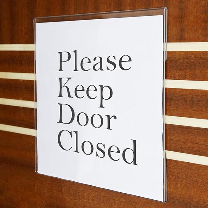 PecMuikee 11 x 17 Acrylic Sign Holder Horizontal ，Wall Mount Sign Holders Clear Acrylic Frame with Double Sided Tape Clear Poster Frames Plastic Sign Holder for Office, Home, Landscape, 6 Pack