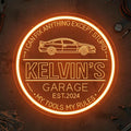 Custom Garage Neon Sign for Wall Decor, Dimmable Personalized Mechanic Garage Sign with Remote Control, Customized Name Light Up Sign for Auto Shop, Workshop, Man Cave, Gift for Men Dad