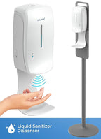 Steliron Automatic Hand Sanitizer Dispenser Station, 34oz Adjustable Floor Stand with Touchless Dispenser (Sanitizing Alcohol Liquid Only)