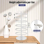 6 Tier 360 Rotating Earring Holder Organizer Stand, Jewelry Tree Rack, 264 Holes Display Storage for Stud Hoop Earrings, Vintage Metal Design, Space Saving Table Decor