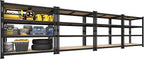 PrimeZone 40" W x 20" D x 59" H Heavy Duty Storage Shelves, 4 Tier Adjustable Garage Shelving Unit, Metal Organizer Shelf Utility Rack for Warehouse Pantry Closet Kitchen, Black, 4 Pack