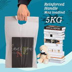 JinRuiKJ Frosted T-Shirt Bags with Handle, Thank You Bags for Small Business, Durable Self-Sealing Packaging Bags for Clothing, Boutique & Shipping - 12x15.5 Inch 50 Pcs