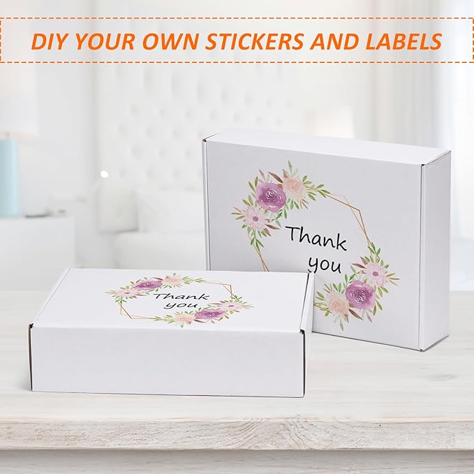 HORLIMER 12x9x3 inches Shipping Boxes Set of 50, White Medium Corrugated Cardboard Box Literature Mailer