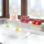 6 Pcs Clear Buffet Risers and Stands, Acrylic Food Risers for Buffet Table, Acrylic Risers Display Stands for Wedding Party, food display, Collectibles(8" 7" 6" 5.5" 4.5" 3")