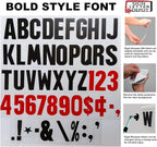 8” on 10 inch Marquee Sign Letters for Outdoor Signs, the 8" Letter printed on 10" high .060 mill thick Rigid acrylic panel, for Reader Boards Signs, Black Letters, Red Numbers, Sign Letter Depot