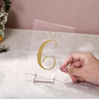UNIQOOO 2" Clear Acrylic Stand | 10 Pack 2.8mm Slot Wedding Sign Holders, Perfect for Wedding, Table Number, Exhibition, Office, Restaurant, Business