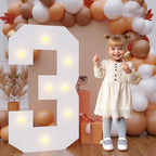 Bugame 3FT Marquee Numbers, Large Light Up Numbers for 3rd 30th Birthday Decorations Warm Light for Anniversary Party Decor, Number 3