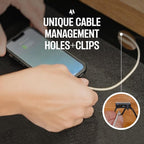 Under Desk Drawer Slide Out Attachment - Carbon Steel Undermount Table Drawer with Cable Management, Pull Out Add-On Storage for Office & Standing Desks (7.5" x 8" x 2.8")