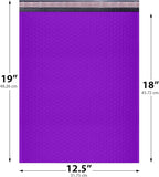 Purple 12.5x19.5 Inch Large Poly Bubble Mailers #6 | Padded Envelopes with Self Seal | Air Lined Cushioned Bubble Mailer | Usable Size 12.5x15 | 50 Pack Bulk | Lightweight shipping Bags