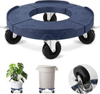 ToLanbbt Trash Can Dolly with 3 in Upgraded Wheels, 15-19 Inch Adjustable Round Furniture Dolly, Heavy Duty 480 LBS Drum Rolling Base, Keg Dolly for 20, 32, 44, 55 Gallon Garbage Cans, Blue, 1 Pack