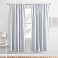 PONY DANCE White Thermal Curtains - Room Darkening Window Treatments Drapes Home Decor Rod Pocket Curtain Panels & Draperies for Kitchen Living Room, 34 x 72 inches, Greyish White, 2 Pieces