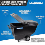 Tilt Truck, 1/2 Cu. Yd. Capacity Dump Cart with Heavy Duty 12” Wheels & 5” Casters for Handling, Transporting on Construction Jobsites, 750 lbs, Trash Cart with Wheels DUC12A-03PK (3-Pack)