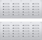 2 Pack Stainless Steel Venting Panel for BBQ Grill Accessory, 15x6.5 Inch (20-Slots), 304 Grade Metal Vent Cover for Masonry Fire Pits & Outdoor Kitchens, Weather Resistant, 15" by 6-1/2"
