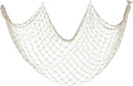ZUEXT Beige Decorative Fishing Net 80x40 Inch, Large Picture Fish Net, Wall Photo Hanging Fishnet for Nautical Mermaid Pirate Ocean Themed Hawaii Beach Under the Sea Party Decorations