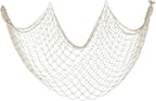 ZUEXT Beige Decorative Fishing Net 80x40 Inch, Large Picture Fish Net, Wall Photo Hanging Fishnet for Nautical Mermaid Pirate Ocean Themed Hawaii Beach Under the Sea Party Decorations