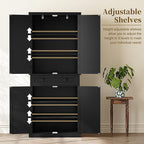 ARTPOWER 72" Tall Kitchen Pantry Storage Cabinet with Drawer and Adjustable Shelves, Pantry Cabinet for Kitchen, Bathroom or Hallway, Black