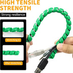 Spiral Cable Wrap, 16.4ft, 33ft Wire Protection Sleeve Cover Cable Organizer Pipe Flexible Spiral Wrap Winding Tube Prevent Cat from Chewing Cables (Green, 8mm (5/16")-33ft)