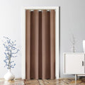 ChrisDowa Blackout Door Curtains for Doorway Privacy, Grommet Closet Curtains for bedroom closet door, Thermal Insulated Temporary Doorway Cover Room Divider Drapes (1 Panel, Cappuccino, 42 x 80 Inch)
