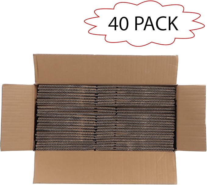 Calenzana 8x6x4 Shipping Boxes Set of 40, White Corrugated Cardboard Box for Mailing Packing Gifts Small Business