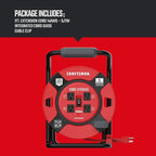 CRAFTSMAN Retractable Extension Cord Reel 1 Ft. with 4 Outlets, Cable Management & Heavy Duty 14AWG SJTW Cable