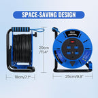80 FT Retractable Extension Cord Reel, 14AWG Heavy Duty Power Cord with 4 Grounded Outlets, USB-A & USB-C Ports, 13A 1625W, Portable Hand Crank for Indoor Outdoor Use, ETL Listed U80ACR06