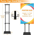 Poster Stand Heavy Duty - Adjustable Poster Board Stand Double-Sided Poster Stands for Display Foam Board Sign Stand Holder, Pedestal Sign Holder Floor Stand Height Up to 80 Inch, 2 Pack