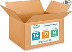 Medium Moving & Shipping Boxes 14"L x 10"W x 8"H (25-Pack) - Extra Strength 200 lb vs Regular - Corrugated Heavy Duty Shipping Boxes - Durable Box for Shipping - Box to Pack by IDL Packaging