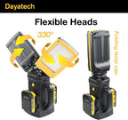 12000LM 85W Corded and Cordless LED Work Light with Tripod, Dual-Head Adjustable Jobsite Light, Compatible with DEWALT MILWAUKEE MAKITA 18-21V Battery, Flicker-Free for Auto Repair Electrical