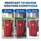 50 Gallon Trash Can, Red Outdoor Garbage Can, Wheeled Outside Trash Bin, Outdoor with Lid and Wheels, Large Rolling Trash Can, Garbage Can with Wheels for Home, Office, Garage